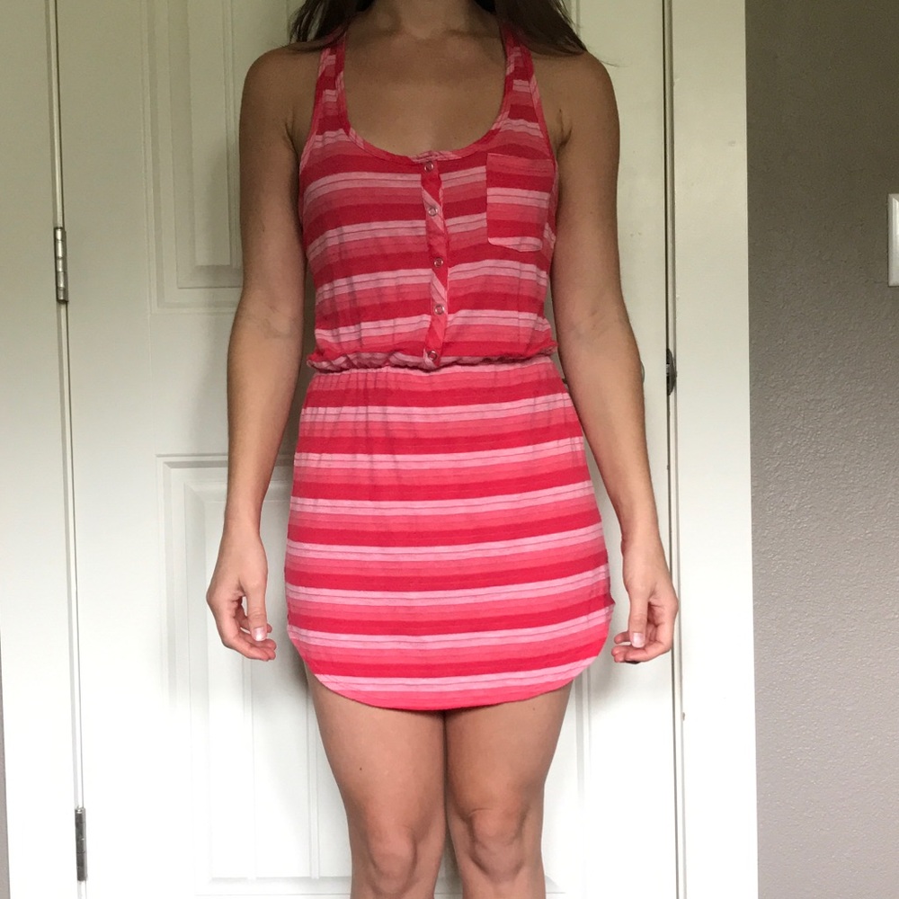 Xhilaration pink stripe swim coverup dress